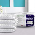 Adam Home Premium Pillows 4 Pack Hotel Quality Firm with Quilted Cover (4 Pillows, Standard) - Filled Pillows for Bed, Stomach and Back Sleeper- Down Alternative -Soft Hollow-Fiber Bed Pillow