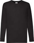 Fruit Of The Loom Kids Childrens Long Sleeve Valueweight T-Shirt Black 3-4 Years