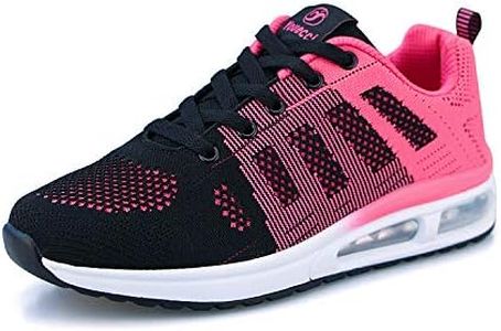 Femme Running Baskets Respirant Marche Running Chaussures Fitness Course Basses Athlétique Gym Mode Sneakers Rose Noir 38 EU