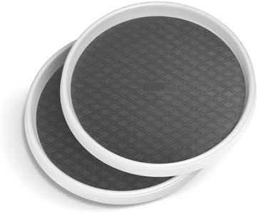 Pretireno Lazy Susan Turntable 2 Pack, Non-Skid Lazy Susan Organizer 10 Inch for Cabinet, Pantry, Kitchen, Countertop, Vanity Display Stand White/Gray