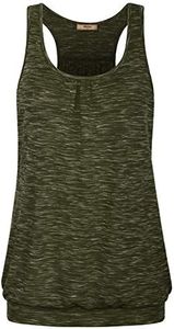 Miusey Layering Tank Tops for Women,Ladies Crew Neck Plus Size Maternity Casual Summer Sleeveless Baggy Vintage T Shirt Classic Knitting Top Solid Basic Daily Wear Army Green XXL