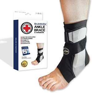 Dr. Arthritis Doctor Developed Ankle Brace for Sprained Ankle, Support Stabilizer Splint for Injured Foot – Foot Brace/Achilles & Peroneal Tendonitis – Ankle Brace For Women/Men (Large, Single, Left)