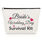 Wedding Gifts for Bride Makeup Bag Brides Gift for Wedding Day Bridal Shower Gift Engagement Gift for Bride Bachelorette Party Gift Wedding Cosmetic Bag Bridal Emergency Kit for Wedding Bag