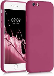 kwmobile Carcasa Compatible con Apple iPhone 6 / 6S Funda de Silicona - Flexible con Interior de Microfibra - Suave Protector antigolpes - Rosa Frambuesa