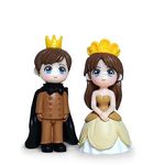 iDream Cute King and Queen | Miniature Toys, Cake Toppers, Small Figurines, Valentine Couple | (Multicolor)