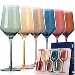 Colored Wine Glasses Set of 6-15oz 