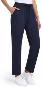 IESOCO Golf Pants Women Stretchy Navy Blue Pants Ankle Length with Pockets