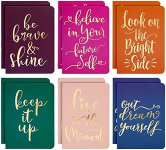 Paper Junkie 12-Pack of Inspirational Notebooks for Women, Writing, Motivation, Small Pocket Journals with 6 Gold Foil Designs, 56 Lined Pages for Diary, Doodling (4x5.6 In)