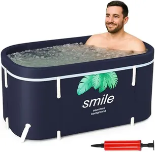 HAWWWY Portable Tub for Adults - Japanese Style Tub for Adults - Inflatable and Lightweight - Collapsible Bathtub for Elderly - Space-Saving Foldable multi-use Ice Bath - Black, 47.2Lx19.6Wx21.6H In