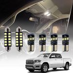 12pcs Ram Interior LED Lights Package for 2019 2020 2021 2022 Dodge Ram 1500 2500 3500 Super Bright 6000K White LED Interior Light Bulbs Kit