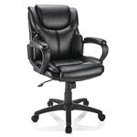 Brenton Studio® Mayhart Vinyl Mid-Back Chair, Black