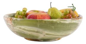 Radicaln Marble Fruit Bowl 10' Green Onyx Handmade Fruit and Vegetable Holder - Decorative Bowl for Kitchen Counter Décor - Banana Holder