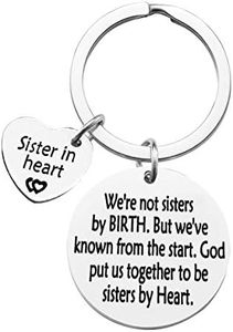 Sister Keychain Best Friend Keychain We're not Sisters by Birth But We've Known from the start keychain,Friendship Keychain Gift Friends Sisters Keychain Graduation Birthday Gift for Women Teens Girl