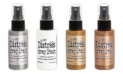 Ranger Tim Holtz Distress Spray Stains - Metallics and White - Four Items