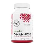 PlantVital D-Mannose Capsules 500mg – Cranberry Pills for UTI Support & Bladder Health – D Mannose and Cranberry Supplement, 360 Capsules