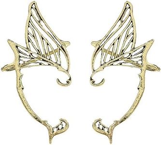 Gothic Elf Ear Cuffs for Women Fairy Ear Cuff Earrings Butterfly Ear Wrap Earrings for Women Cosplay Costumes (Gold Butterfly Earrings)