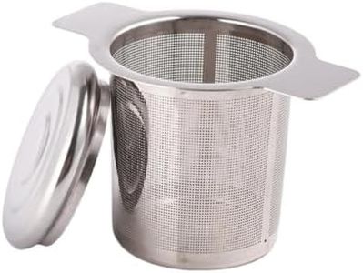 Poemtian Tea Filter Strainer Tea Infuser Stainless Steel Tea Filter Strainer with Lid and Double Handles Loose Leaf Tea Mesh Strainer