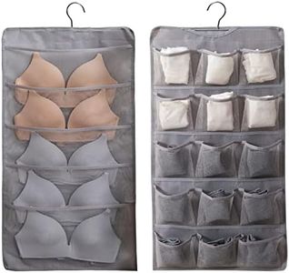 AARainbow Dual-Sided Hanging Closet Organizer with 20 Pockets for Underwear Stocking Toiletries Accessories Bra Dresser Panty Socks Drawers Home Basics (Gray, Normal)