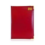 G4GADGET 2025 Diary A4 Day A Page - Red | Hardback Cover | Daily Planner with Hourly Slots | Comprehensive Information and Notes | Stylish and Durable