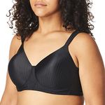 Playtex Women's Secrets Perfectly Smooth Wire Free Full Coverage Bra #4707,Black Stripe,36DD