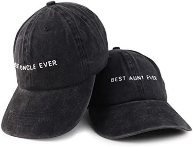 Trendy Apparel Shop Best Aunt Ever Best Uncle Ever Pigment Dyed Couple 2 pc Cap Set - Black - Black