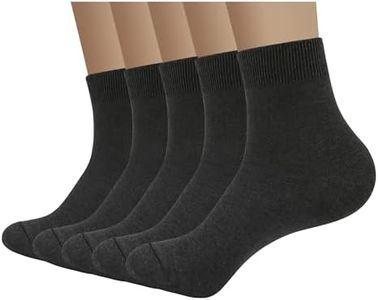 SERISIMPLE Viscose Bamboo Men sock Breathable Sock Quarter Thin Ankle High Sock Comfort Cool soft Sock 5 Pairs (US, Alpha, Large, Regular, Regular, Grey2)