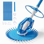 VINGLI Pool Vacuum Above Ground Indoor Outdoor Automatic Swimming Pool Cleaner Sweep Sweeper with 33FT Hoses (Light Blue)