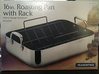 Tramontina 16-Inch Heavy Guaged Polished Aluminum Roasting Pan with Removable Rack