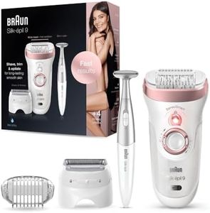 Braun Silk-pil 9 Epilator for Long-Lasting Hair Removal with Electric Shaver & Trimmer & Bikini Trimmer, 100% Waterproof, UK 2 Pin Plug, 9-890, White