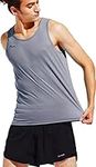 TLRUN Men's Running Tank Top Ultra Lightweight Marathon Singlet Shirts Dry Fit Workout Sleeveless T-Shirts(Medium Gray)