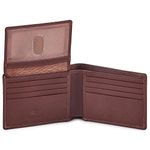 COCHOA Men's Real Leather RFID Blocking Stylish Bifold Wallet with 2 ID Window (Nappa, Tan)