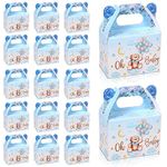 36 Pieces Bear Baby Shower Party Favor Boxes Cute Bear Treat Boxes Paper Candy Cookies Box Decoration for Baby Shower Party Supplies Gender Reveal Bear Themed Birthday Party Decor (Blue)