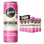 Remedy Kombucha Sugar-Free Organic Drink, Sparkling, Low Calorie, Gut Health Beverage - Raspberry Lemonade - 355 mL Can, 24-Pack