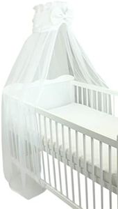TupTam Ciel de Lit pour Bébé avec Un Nœud Transparente, Blanc, env. 170x240 cm