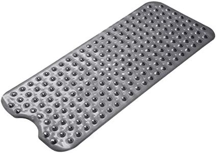 AmazerBath Clear Black Bathtub Mat Non Slip Bath Mat for Tub, 40 x 16 Inches Bath & Shower Safety Mats with Suction Cups and Drain Holes, Extra Large Shower Mat