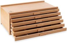 7 Elements 6 Drawer Wooden Artist Storage Supply Box for Pastels, Pencils, Pens, Markers, Brushes and Tools