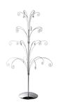 Creative Hobbies 36 Inch Tall Ornament Display Tree, Bright Silver Chrome Plated, Holds 24 Ornaments