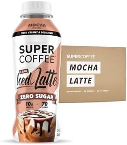 SUPER COFFEE, Keto Protein Coffee (0g Added Sugar, 10g Protein, 70 Calories) [Mocha] 12 Fl Oz, 12 Pack | Iced Smart Coffee Drinks