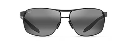 Maui Jim Men's The Bird W/Patented Polarizedplus2 Lenses Sunglasses, Dark Gunmetal W/Blk/Gry Temp/Neutral Grey Polarized, Large