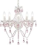 Antique House White Chandelier Pink