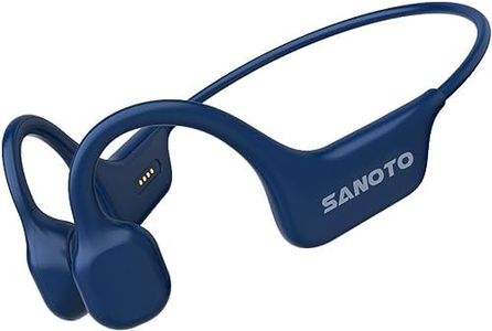 SANOTO Bone Conduction Headphones Bluetooth Wireless,5.0 Bluetooth Earphones with Mic,IPX7 Waterproof Headphones,8Hrs Playtime Sports Headphones for Running,Workout,Cycling,Driving,Gym