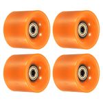 PATIKIL 60mm Longboard Wheels with Bearings ABEC-11, 4 Pack Street Wheels for Skateboards Cruiser Wheel Replacement 80A, Orange Golden