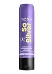 Matrix So Silver Purple Conditioner, Neutralizes Yellow Tones, For Blonde, Grey, and Platinum Hair, Color Depositing and Pigmented Conditioner For Color Treated Hair, Salon, Vegan