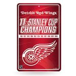 Rico Industries NHL Detroit Red Wings Champ Large Metal Sign 11" x 17" Large Metal Home Décor Sign