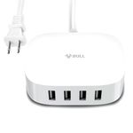 Bull USB Charging Station - 20W 4 Ports Fast Charging USB Type A Surge Protector Power Strip USB Charger Hub Compatible with iPhone MacBook Pro for Home Office and College Dorm Room Essentials