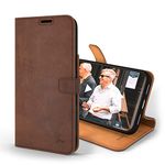 Snakehive iPhone 14 Pro Max Leather Case | Genuine Leather Wallet Phone Case with Card Holder | Flip Folio Case/Cover with Stand | Compatible with iPhone 14 Pro Max | (Brown)