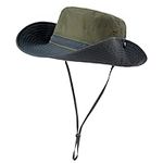 TOP-EX UPF 50 Wide Brim Sun Hats for Men Women - Summer Safari Hat Fishing Hat, Outdoor Sunhat for Hiking Gardening Trekking Travel Green L/XL 60-63CM