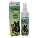 One Step Flea & Tick Spray for Dogs & Cats 250ml, 100% Natural Formula, Allergen Free, Eco-Friendly, Organic Lavender and 6 Other Essential Oils, Pets Care Treatment for Fleas, Ticks & Mosquitos