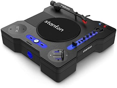 Stanton STX - Portable Scratch DJ Turntable with Innofader Nano Crossfader, Bluetooth, Pitch Slider, USB Recording, Speaker, 2 Rechargeable Batteries