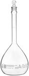 EISCO Volumetric Flask, 2000ml - Class A, ASTM - Tolerance ±0.500 ml - Glass Stopper - Single, White Graduation